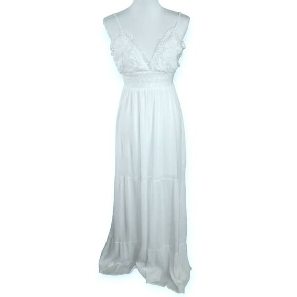 Revamped White Maxi Dress Sz.L NWT - Picture 2 of 9